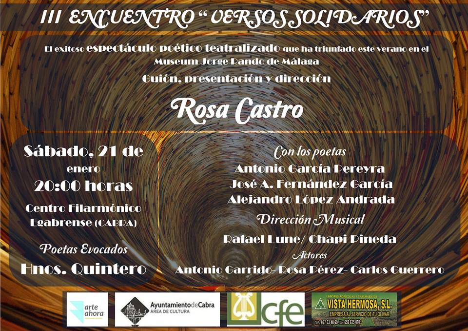 III encuentro Versos Solidarios y permio de poesia Ciudad de Cabra.